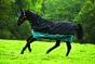 Horseware Mio All-In-One Piece Medium Weight 200G Turnout Rug Black / Turquoise