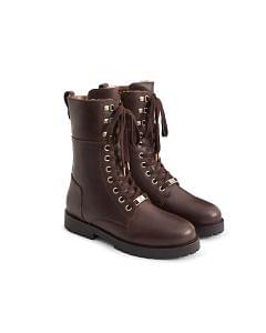 Fairfax & Favor Womens Anglesey Shearling Lined Combat Boots