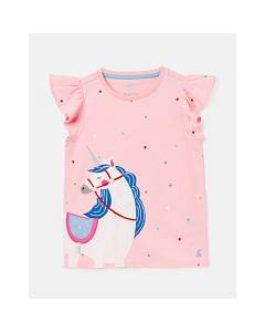 Joules Kids Astra Flutter Sleeve Applique T-Shirt