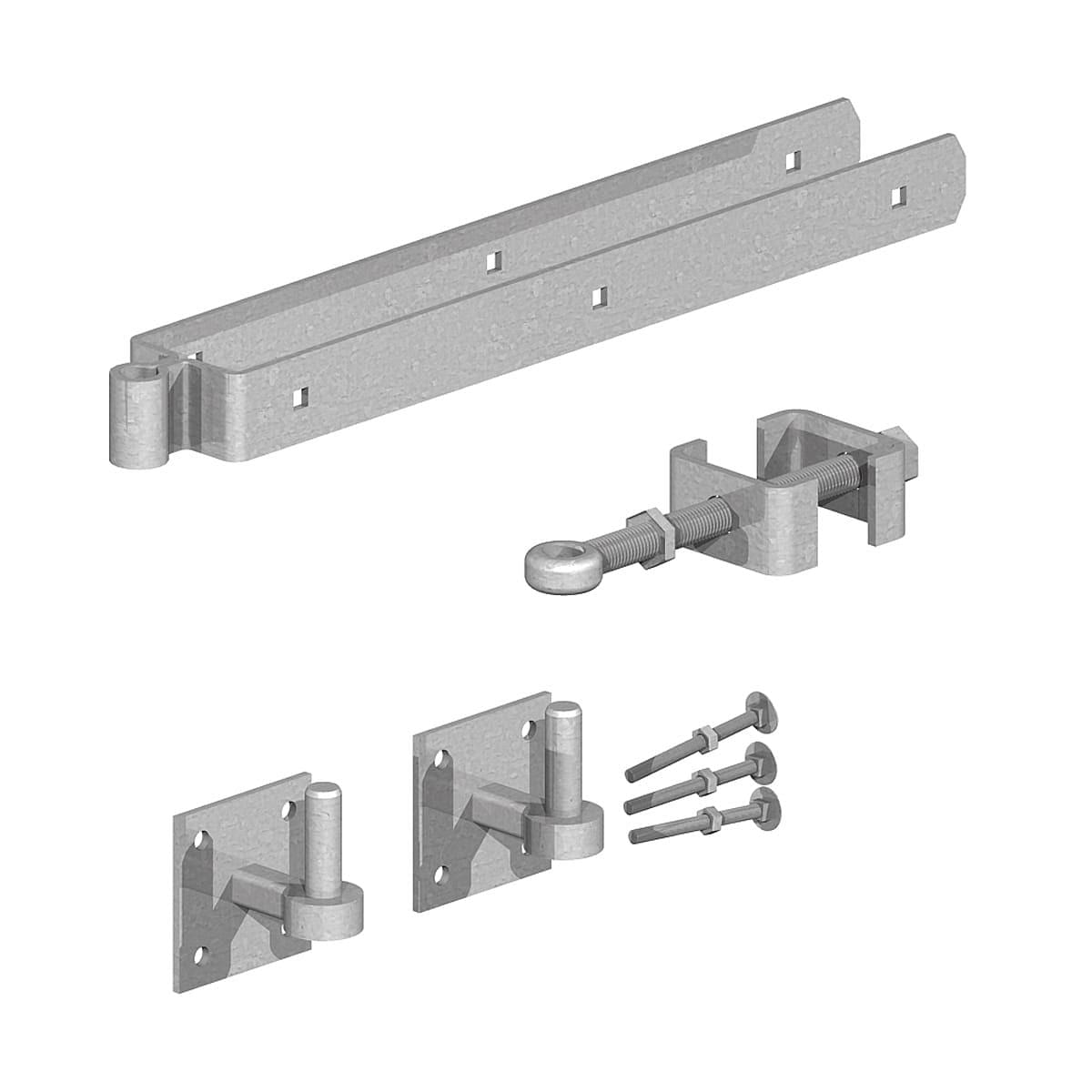 Birkdale Gatemate Field Gate Adjustable Hinge Set With Hooks On Plates ...