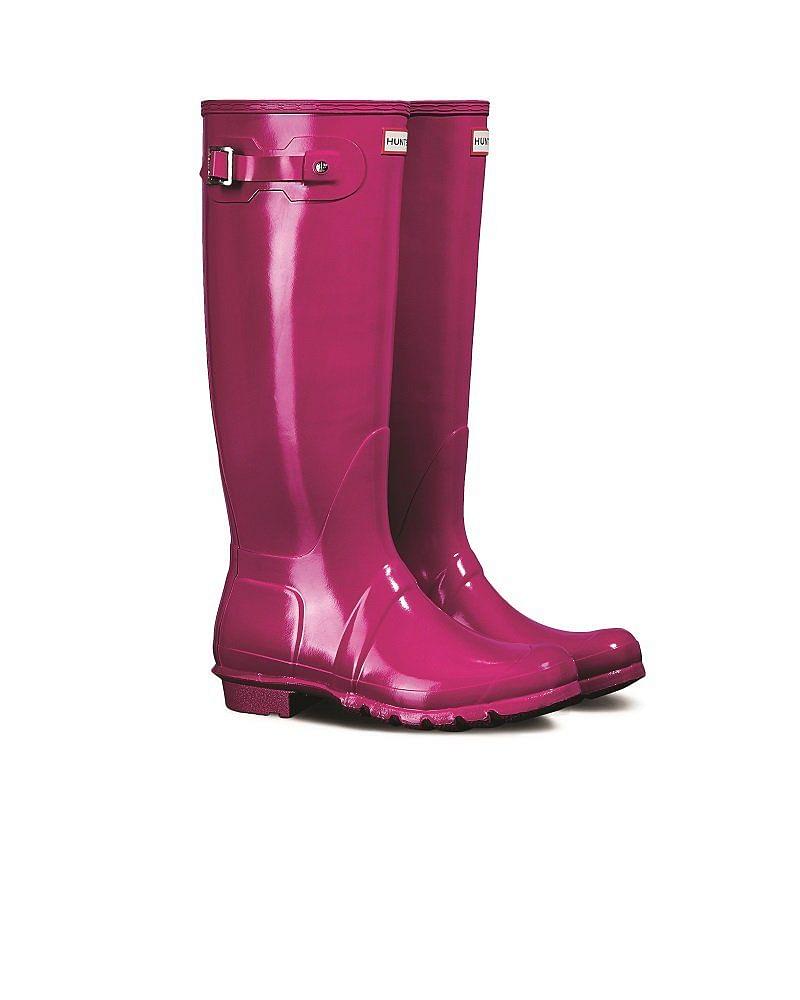 Bright pink new arrivals hunter wellies