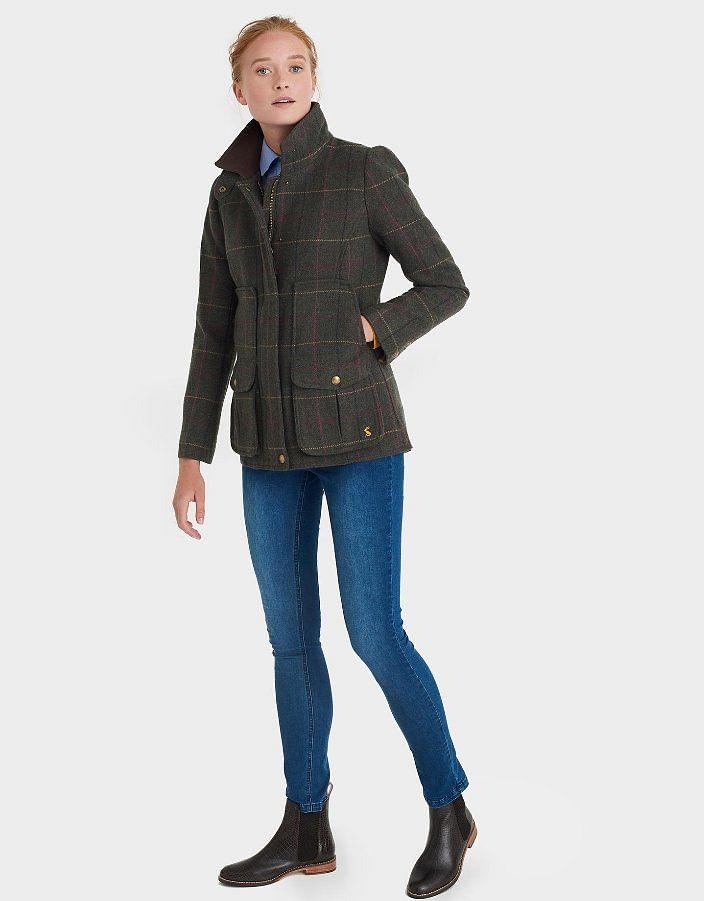 Joules heather hotsell check field coat