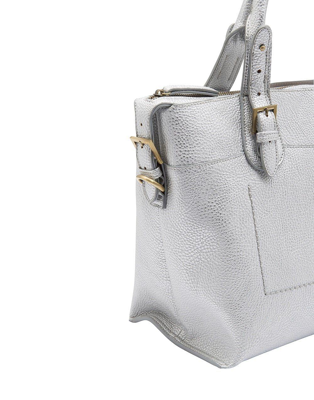 Joules Ladies Carryall Bright Essential Pu Tote Silver