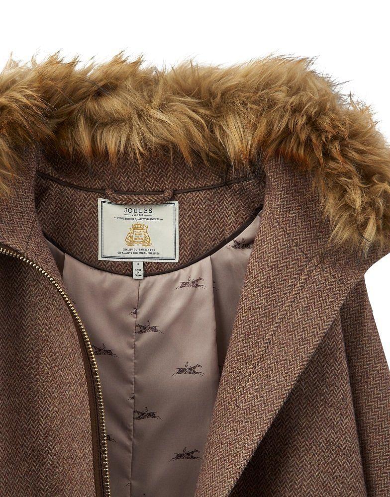 Joules Ladies Contessa Tweed Cape Camel Herringbone at Chelford