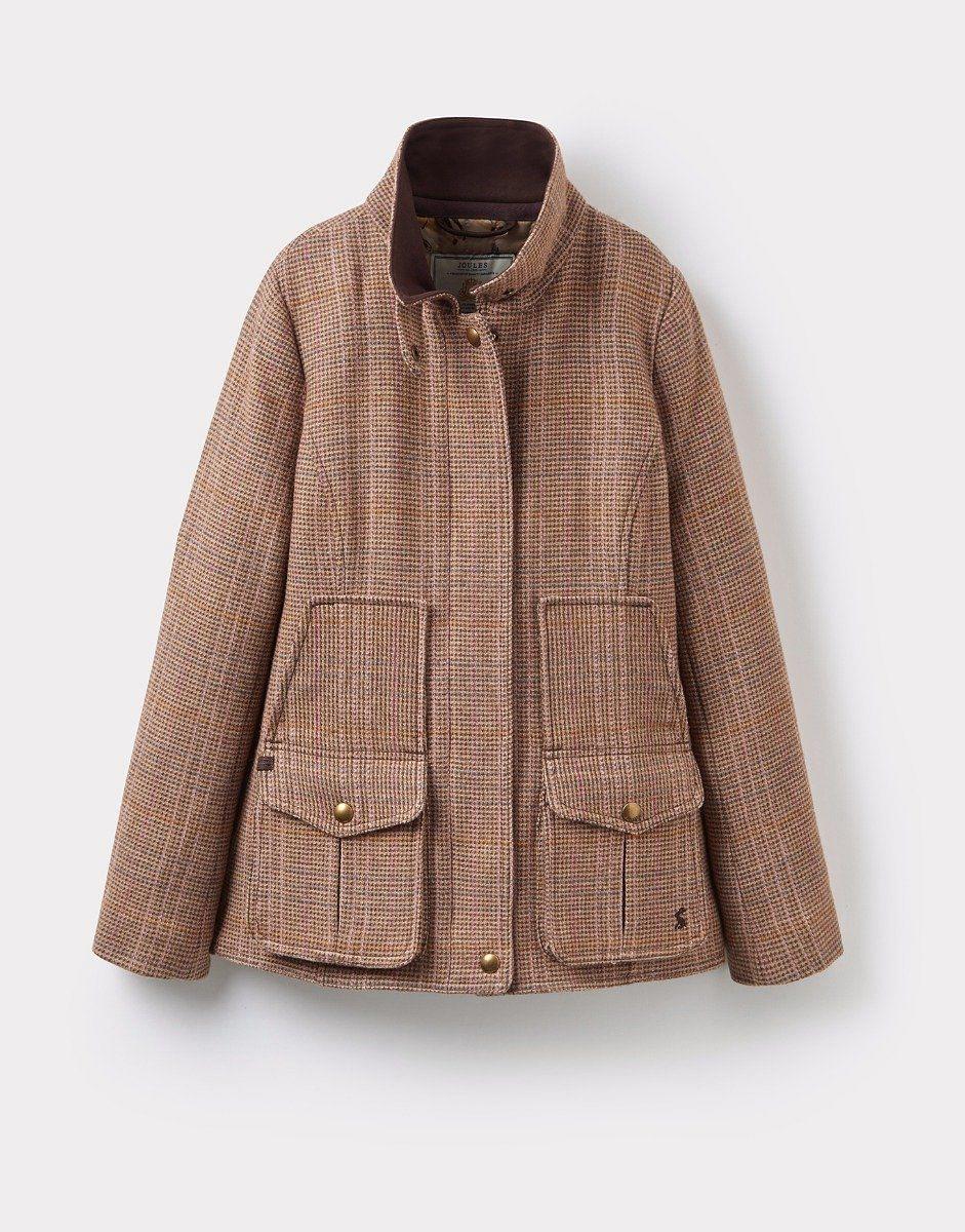 Joules Ladies Tweed Fieldcoat Toad Brown at Chelford Farm Supplies