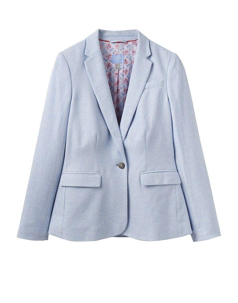 Joules Ladies Kira Linen Blazer Light Blue Steel