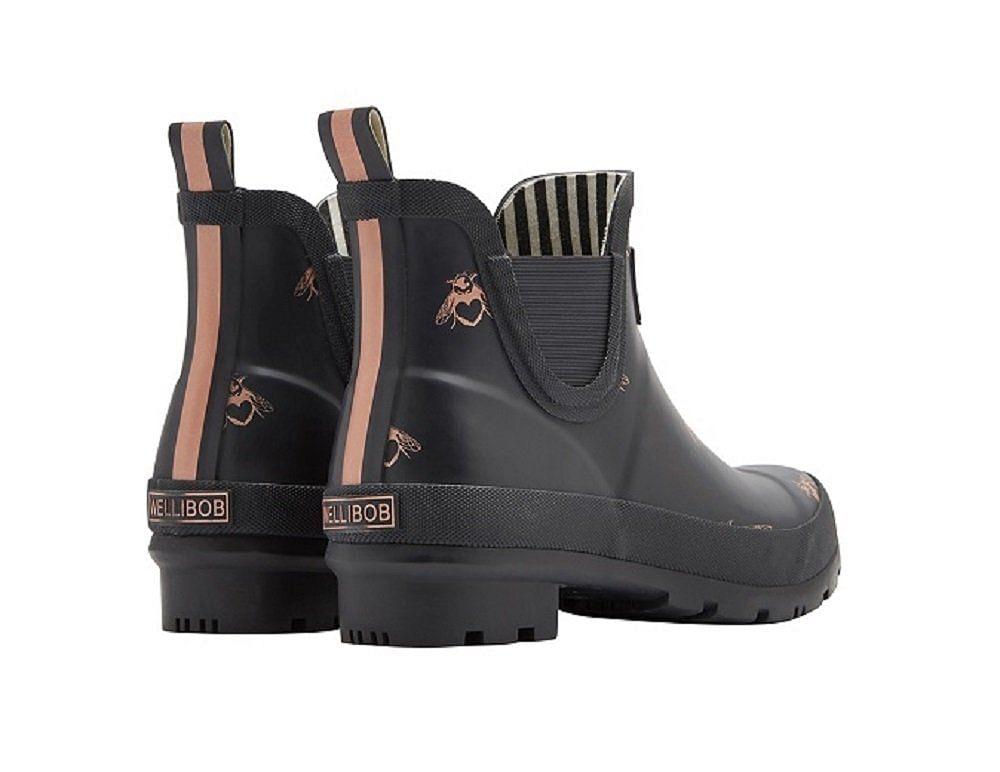 Joules Ladies Wellibob Short Wellies Black Bee Chelford Farm