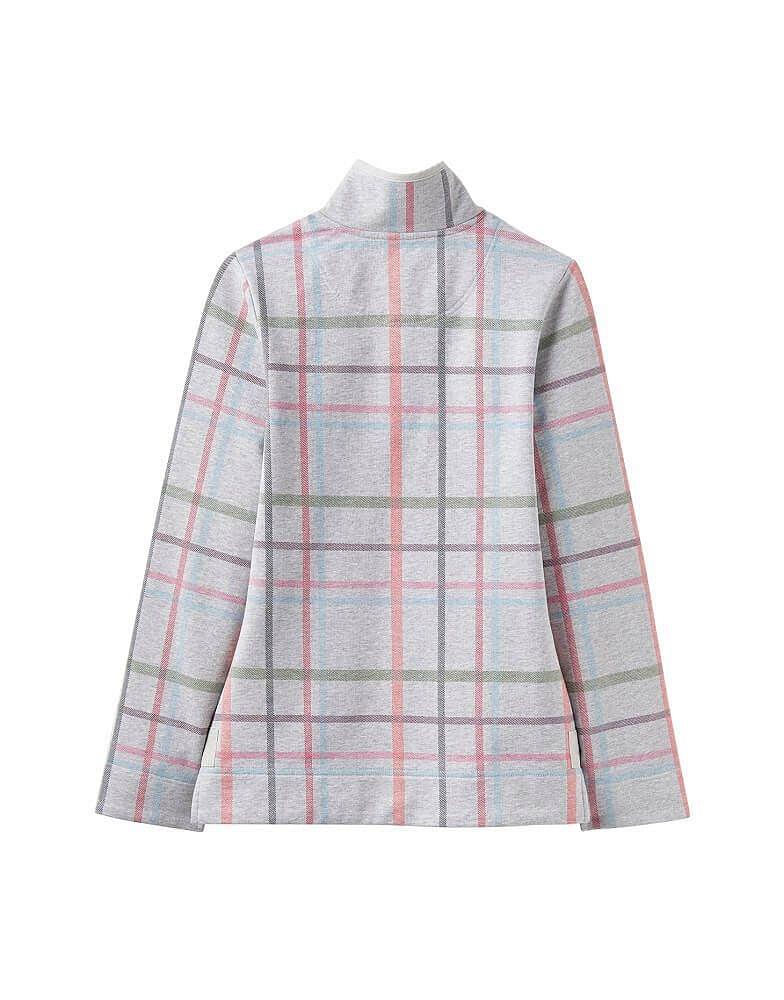 Joules Ladies Saunton Printed Sweatshirt Light Grey Check