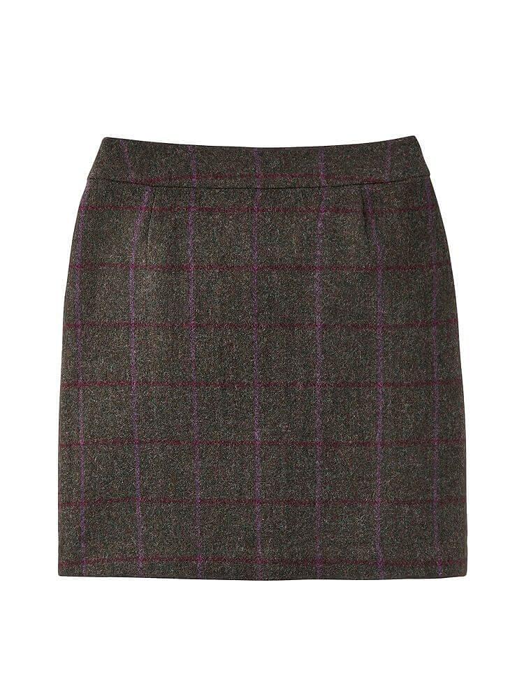 Joules Ladies Sheridan Tweed Skirt Green Check