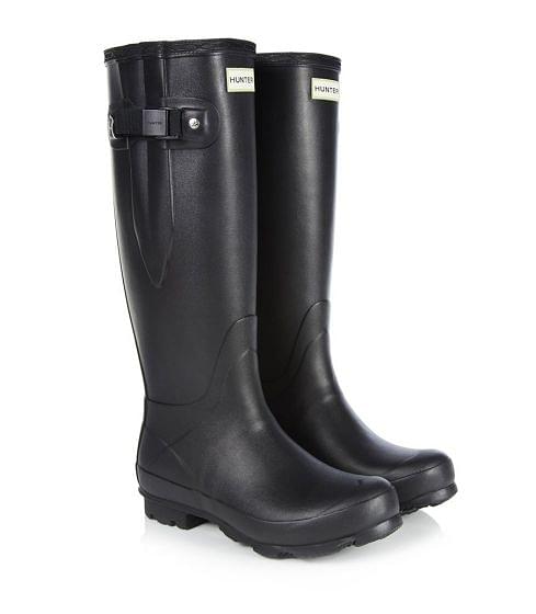 Hunter Womens Norris Field Side Adjustable Wellington Boots Black / Cerise