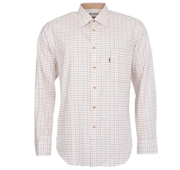 Barbour Mens Field Tattersall Shirt Red / Olive