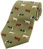 Sax Mens Country Tie Cow Breeds Print Green