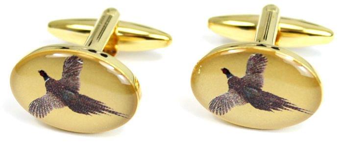 Sax Mens Flying Pheasant Cufflinks Gold
