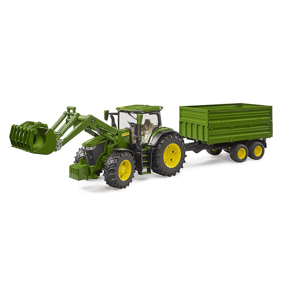 Bruder 03155 John Deere 7R 350 Tractor with Frontloader and Trailer 1: ...