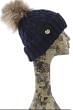 Holland Cooper Ladies Cable Knit Bobble Hat Navy