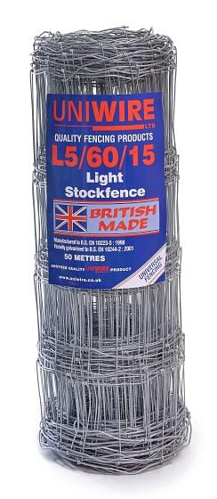 L5/60/15 Light Stock Fencing 50m