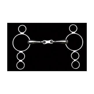 Jeffries Dutch Gag 4 Ring With French Link Bit
