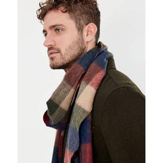 Joules Mens Tytherton Wool Check Scarf