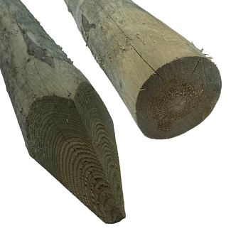 Fence Stake Round Peeled Treated Green 75-100mm (W) x 1.8m (L)