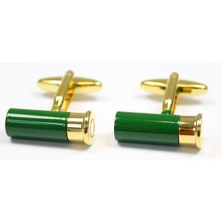 Sax Mens Cartridge Cufflinks Green / Gold