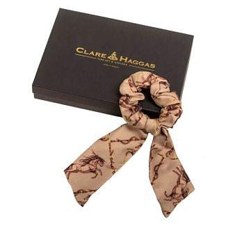 Clare Haggas Hold Your Horses Medium Silk Scrunchie | Chelford Farm Supplies