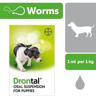 Drontal Puppy Oral Suspension Wormer - Chelford Farm Supplies