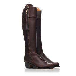 Fairfax & Favor Ladies Heeled Regina Leather Boot Mahogany