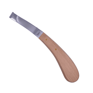 Aesculap Single Edge Left Hand Large Blade Redwood Handle Hoof Knife