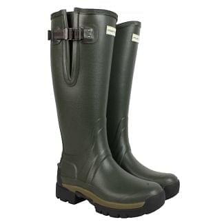 Hunter Womens Balmoral Side Adjustable Neoprene Wellington Boots Dark Olive