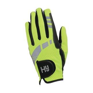 Hy Equestrian Hy5 Extreme Reflective Softshell Gloves Yellow - Chelford Farm Supplies 