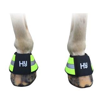 Hy Equestrian HyVIZ Reflective Over Reach Boots Yellow - Chelford Farm Supplies