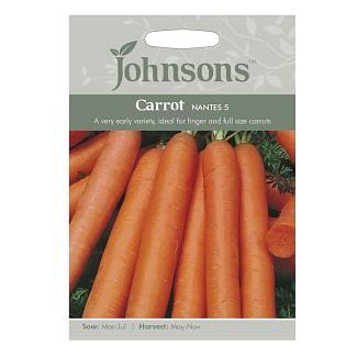 Johnsons Carrot Early Nantes 5 Seeds