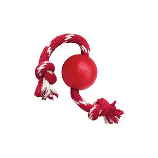 KONG Ball With Rope Dog Toy