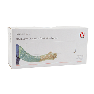 Kruuse Krutex Arm Length Soft Green Disposable Examination Gloves (100)