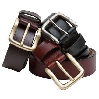 Hoggs of Fife Luxury Leather Belt Dark Brown
