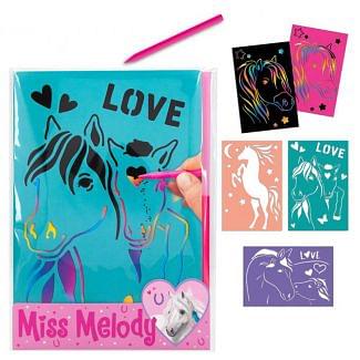 Miss Melody Rub-Off Card With Cardboard Stencil