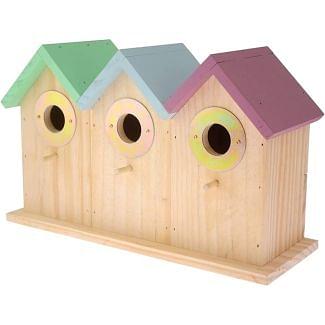 Red Barn Multi Coloured Triple Bird Nesting Box | Chelford Farm Supplies