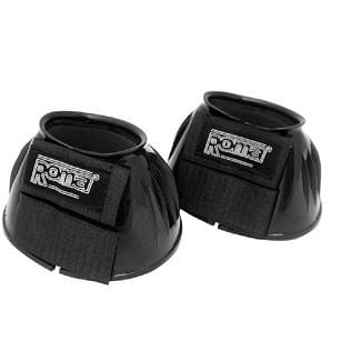 Roma Double Tape PVC Ribbed Bell Over Reach Boots Black