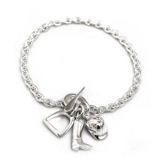 Hiho Silver Sterling Silver Fob Bracelet With Equestrian Charms