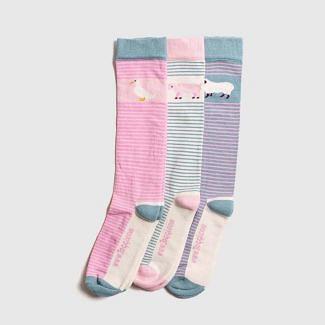 Toggi Ladies Farm Animal 3 Pack Knee Socks