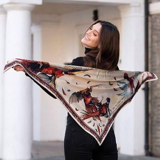 Clare Haggas A Wing And A Prayer Silk Scarf